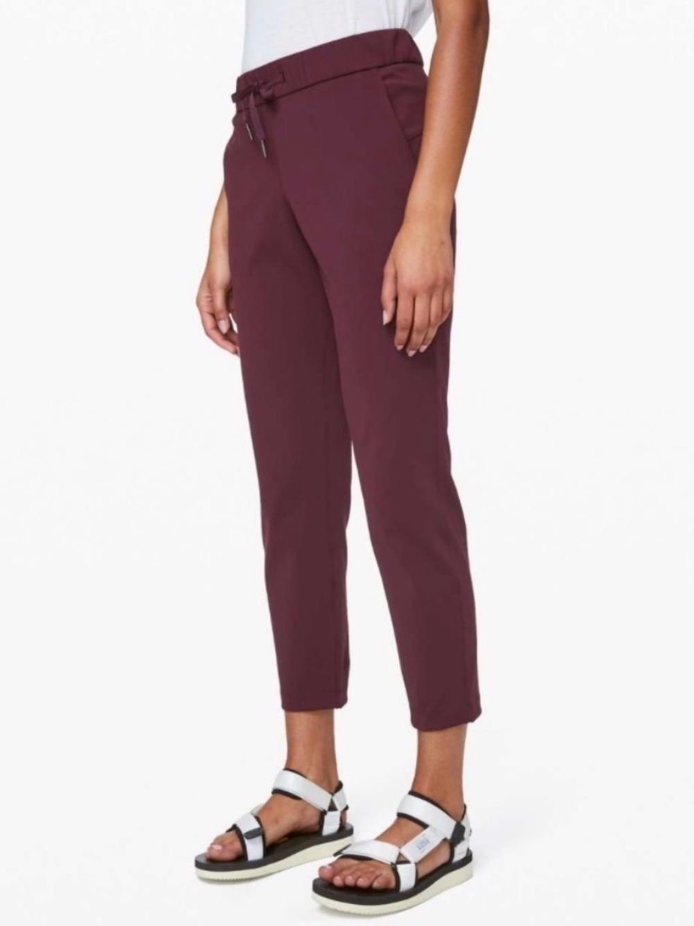Lululemon On The Fly Pants Maroon Burgundy Size 6 - Picture 1 of 15